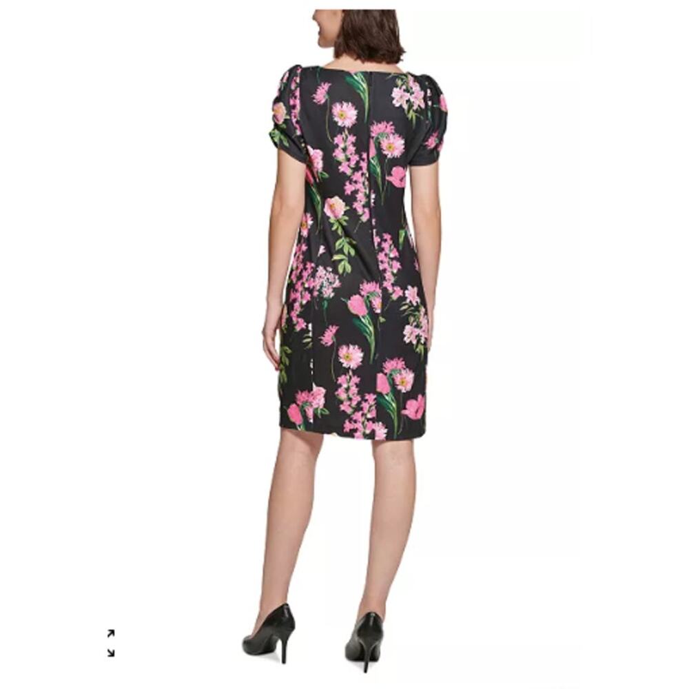KARL LAGERFELD Floral-Print Puff-Sleeve Sheath Dress Dress // 2 - Picture 2 of 14